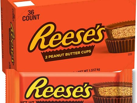 Reese s Peanut Butter Cups, 2 Milk Chocolate Flavour Cups, Pack of 36 x 42 g Online now