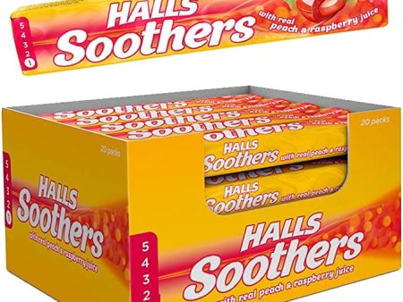 Halls Soothers Peach & raspberry - 20x45g Hot on Sale