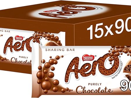 Aero Bubbly Milk Chocolate Bars Pack of 15x90g Sale