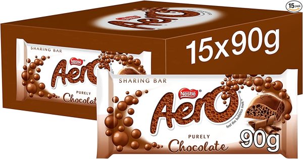 Aero Bubbly Milk Chocolate Bars Pack of 15x90g Sale