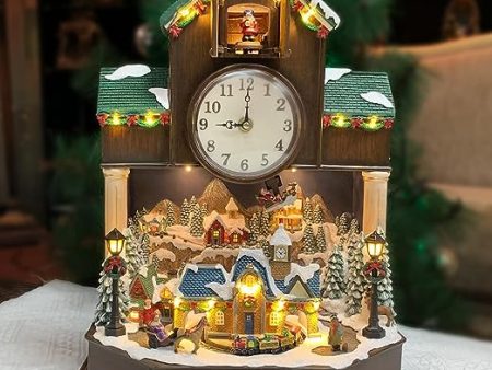 Musical cuckoo clock with Christmas village Hot on Sale