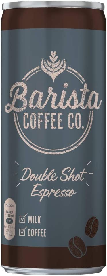 Barista Coffee Double Shot Espresso Iced Coffee Drink Tin Can Pack of 12x250ml Hot on Sale