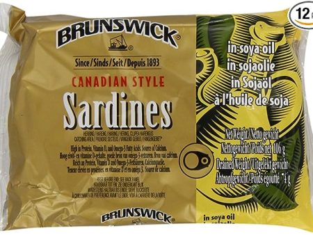 Brunswick Sardines in Soya Oil 106 g (Pack of 12) Hot on Sale