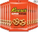 REESE S Milk Chocolate Flavour & Peanut Butter Dipped Pretzels, Snack, Pack of 12 x 120g Bags Cheap